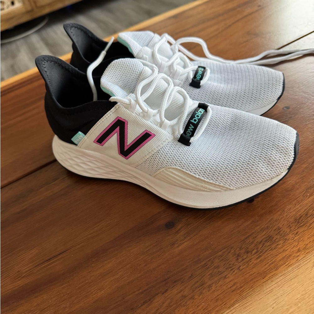 New Balance White and Black Athletic Shoes